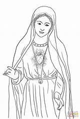 Catholic Immaculate Virgin Maryja Kolorowanka Kolorowanki Ausmalbilder Maryi Guadalupe Blessed Ausmalbild Serce Druku Matka Immacolato Rysunek Supercoloring Boska Szkic Hail sketch template