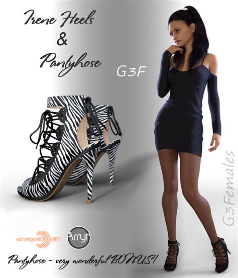 irene heels and pantyhose g3f 3d figure assets onnel