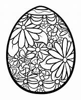 Easter Egg Coloring Flowers Eggs Pages Adult Adults Paaseieren sketch template