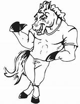 Coloring Mascot Pages Nfl Mascots Printable Horse Popular Coloringhome Nba sketch template