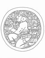 Coloring Mayans Mayan Incas Pages Drawing Flare Plaque Ear Maya Aztec Lowland Aztecs Adults Color Carter Early Museum Classic Young sketch template