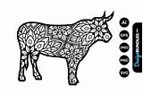 Mandalas Bull sketch template