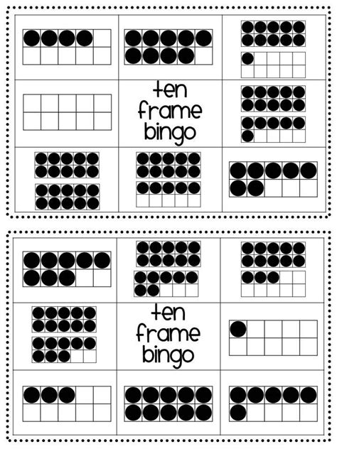 heart kindergarten lets talk ten frames tens frames math number