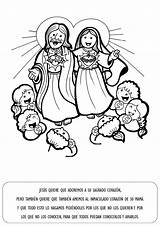 Sagrado Colorear Corazon Corazón Catequesis María Virgen Inmaculado Jesús Explicación Sagrada Católico Gloria Tablero sketch template