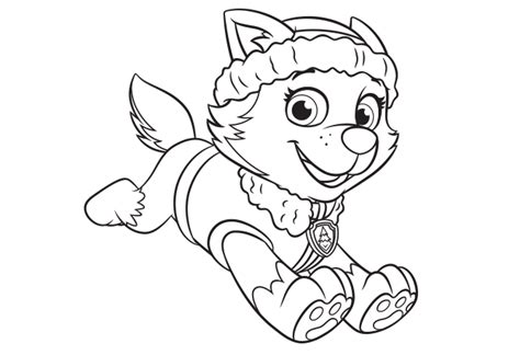 paw patrol everest coloring page  getcoloringscom  printable