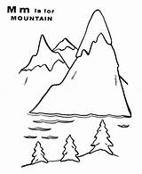 Scenery Coloring Pages Mountain Getcolorings Letter sketch template