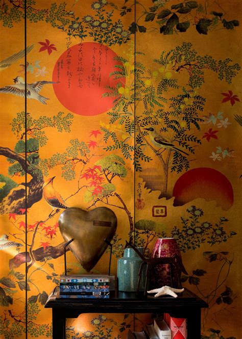 traditional japanese wallpaper designer wallpaper panel etsy oriental wallpaper feature