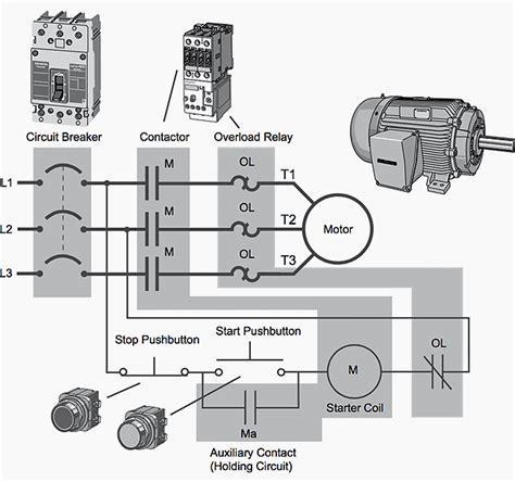 phase motor starter circuit diagram