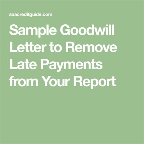 sample letter  remove late payments  credit report