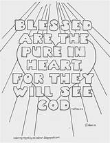 Coloring Pages Pure Heart Matthew Blessed Beatitudes Kids Bible Verse School Sheets Sunday Printable Crafts Colouring Coloringpagesbymradron Adult God Color sketch template