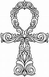 Ankh Tattoo Egyptian Coloring Pages Adult Template Symbol Choose Board sketch template