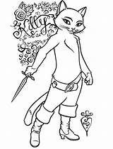 Puss Boots Coloring Pages Cartoon Print Disney sketch template