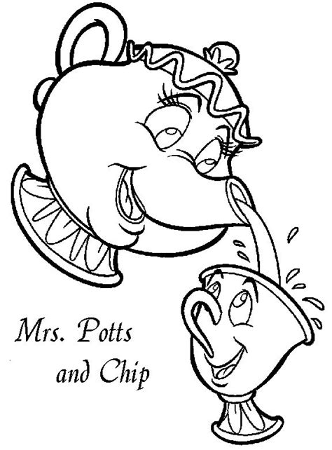potts  chip coloring page disney coloring pages cartoon