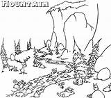 Coloring Pages Mountain Mountains Kids Hiking Printable Valley Color Nature Comments Choose Template Board Colorings sketch template