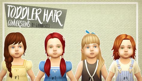 sims  ccs   toddler hair conversions  giannisk