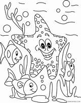 Pages Coloring Sea Starfish Coloring4free Under Fish Related Posts sketch template