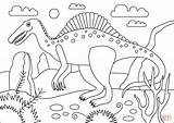 Coloring Spinosaurus Pages Dinosaur Printable Drawing Games sketch template