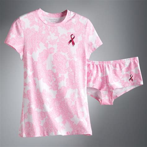 vera wang breast cancer awareness lace pajama set pink medium m new