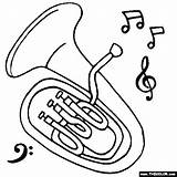 Euphonium Tuba Musique Baritone Horn Thecolor sketch template
