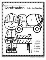 Construction Number Color Theme Printables Pages Community Worksheets Helpers Teacherspayteachers Prek Kindergarten Numbers Activities Printable Subject Choose Board sketch template