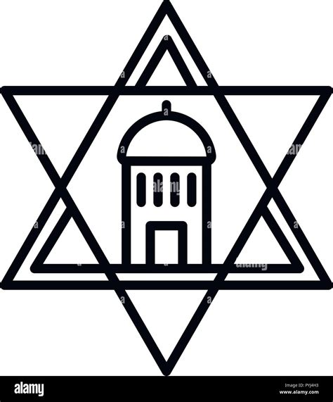jewish temple star icon outline style stock vector image art alamy