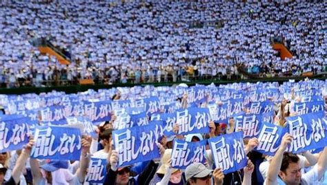 massive japanese protest against a new us military base in