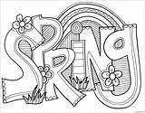 Spring Word Pages Coloring Color Printable Print Nature Coloringpagesonly sketch template