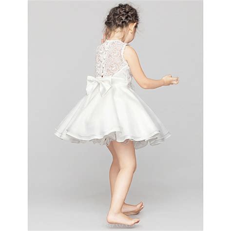 A Line Short Mini Flower Girl Dress Lace Polyester