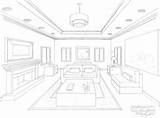 Living Drawings Sketches Buildings Fireplace Paintingvalley Dining sketch template