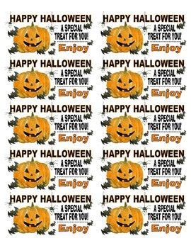 halloween treat bag topper kids favor labels stickers pumpkin