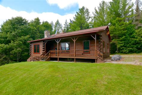 horse property  sale  essex county  york authentic lincoln log cabin situated
