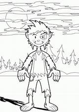 Coloring Werewolf Pages Halloween Kids Popular sketch template