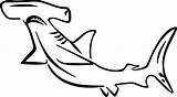 Shark Hammerhead Coloring Outline Head Drawing Pages Sharks Great Kids Hammer Printable Goblin Colouring Color Clipart Print Clipartmag Cut Pattern sketch template