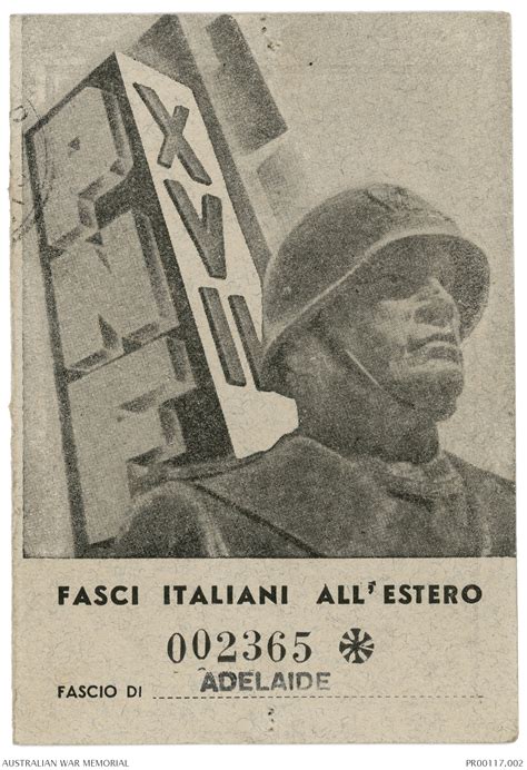 fasci italiani all estero italian fascist organisation overseas the australian war memorial