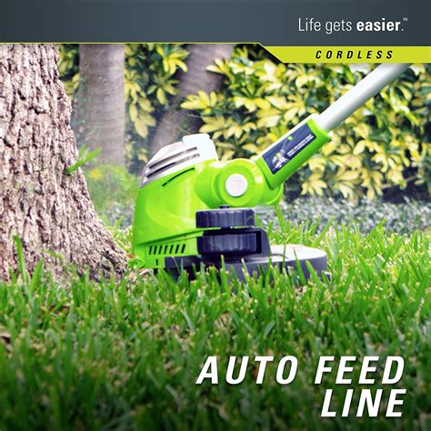 greenworks   max    cordless string trimmer  gutter cleaning tool