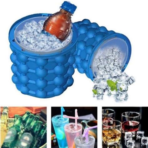 cold ice magic cube maker genie silicone bucket mold kitchen beer cola