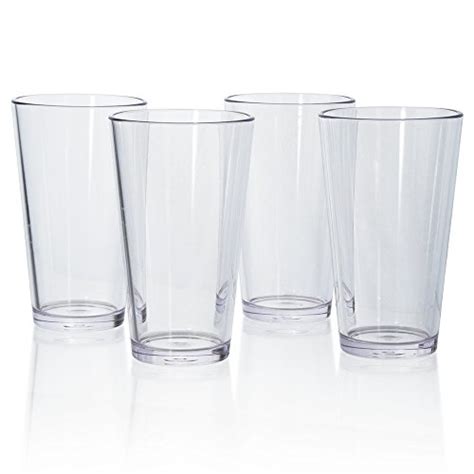 Plastic 16 Ounce Beer Pint Glasses Set Of 4 Clear Buy Online In Uae