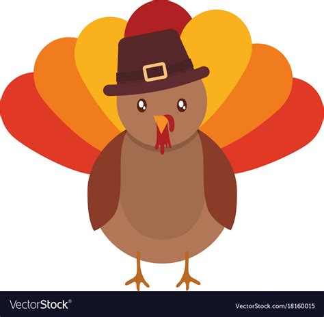 cartoon turkey icon royalty free vector image vectorstock