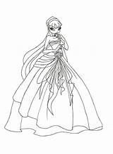Winx Stella Musa Hochzeitskleid Malvorlagen Konabeun Believix Getcolorings sketch template