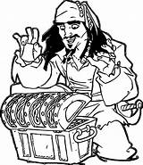 Jack Sparrow Pirates Caribbean Coloring Character Man Treasure Pages Choose Board Sheets sketch template