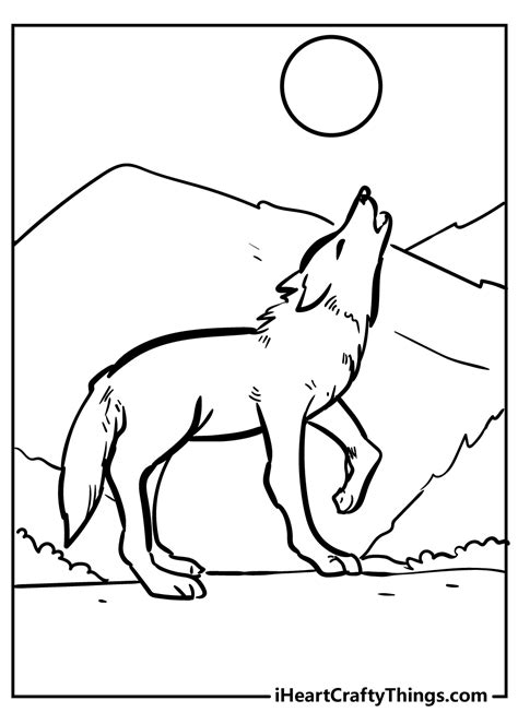 wolf howling coloring pages  adults