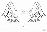 Coloring Pages Hearts Roses Wings Getcolorings sketch template
