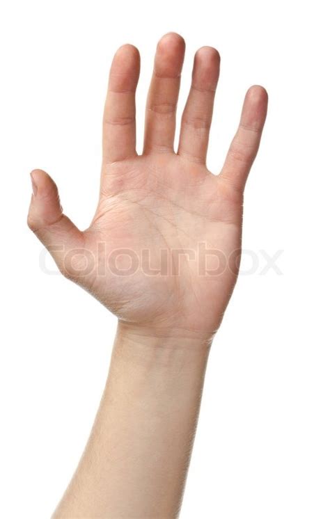 menschliche hand zeichen stock bild colourbox