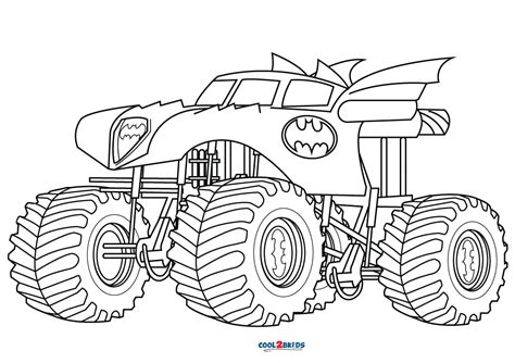 printable batman monster truck coloring pages  kids