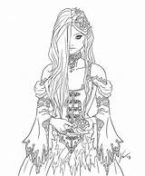 Coloring Pages Goth Gothic Anime Fantasy Color Adults Adult Elves Colouring Printable Girl Deviantart Fairy Lineart раскраска феи Elf Elfi sketch template