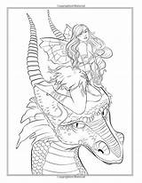 Coloring Pages Dragons Fairy Fairies Dragon Adult Choose Board Template sketch template
