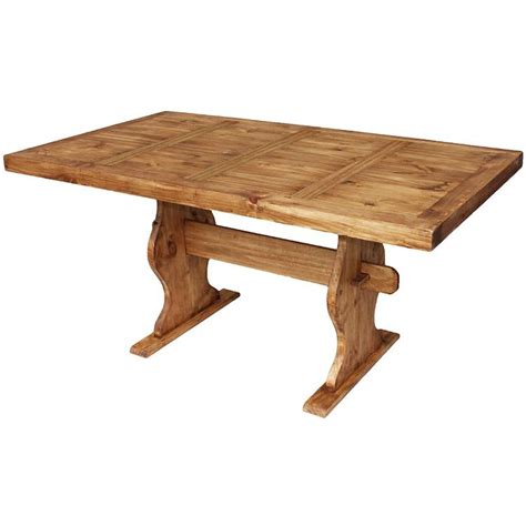 rustic pine collection trestle dining table mes