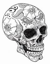 Coloring Skull Pages Book Printable Cool Adult Sugar Adults Sheets Tattoo Color Tattoos sketch template