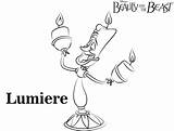 Lumiere Beauty Beast Coloring Pages Disney sketch template