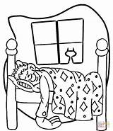 Night Coloring Time Pages Sleepover Furniture Printable Drawing Bed Clipart Bedroom Paper Kid Sleep Dream sketch template